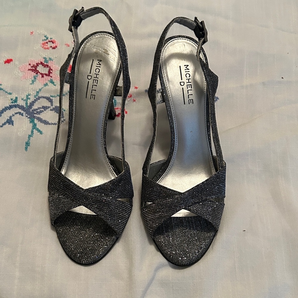 Michelle D Glittering Silver Heels